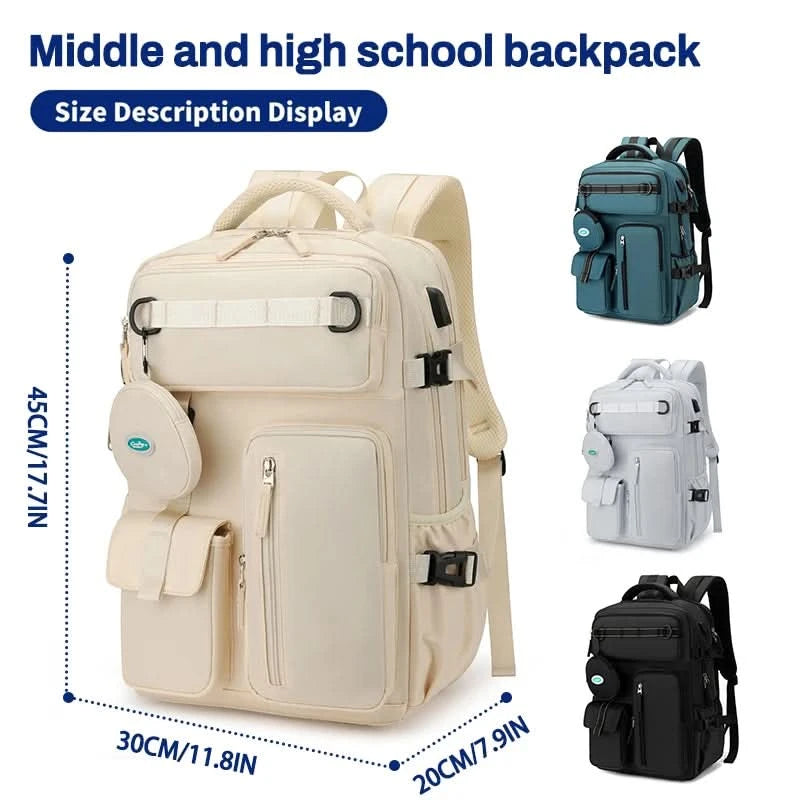 Fashionable large capacity multi pocket multifunctional outdoor travel backpack, handbag hiking bag suit - M & M Global