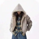 2025 Y2k American new Jacket  Retro Woolen Collar Hoodeds Cotton Plush Men Street Hip Hop Gothic Harajuku Oversize Jacket Coat