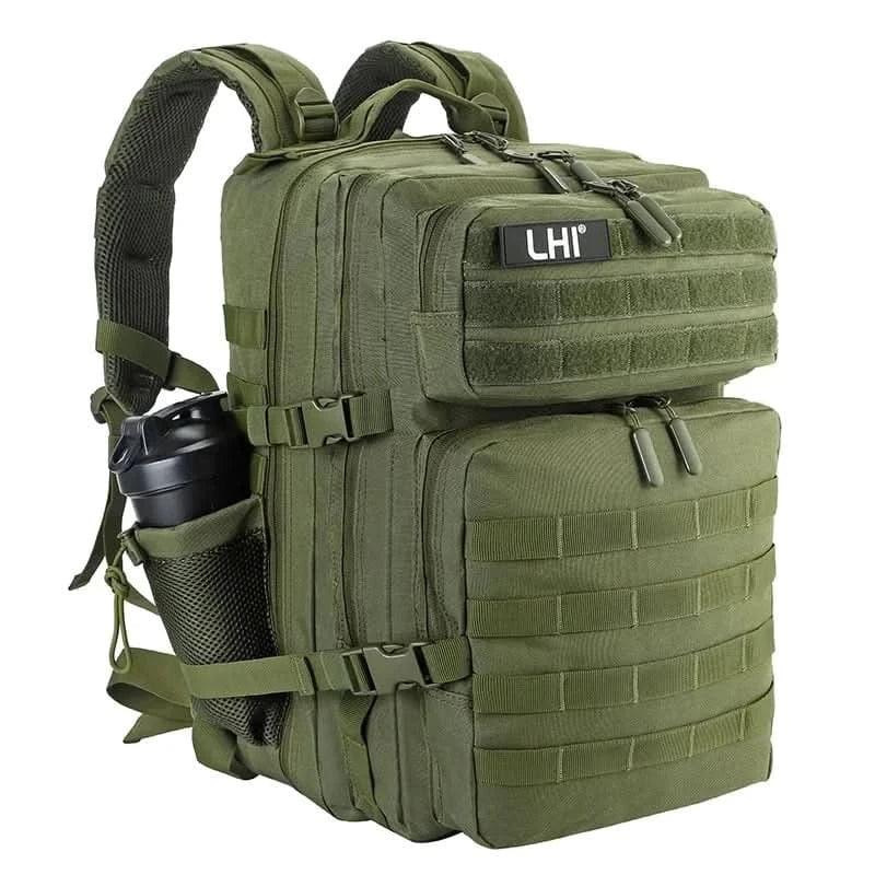 LHI 45L Tactical Backpack for Men and Women Large Athlete Gym Bag Outdoor Sports Hiking Survival Rucksack with Bottle Holder - M & M Global