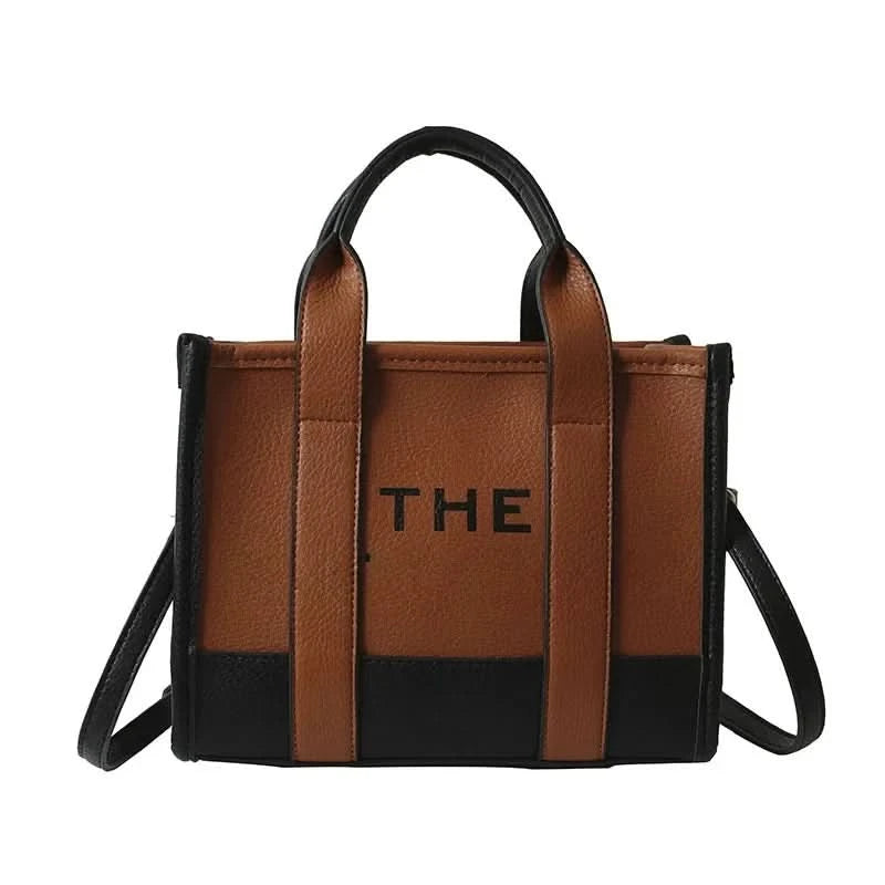 Hot Sale Of The Season New Women's PU Leather 3D Square Shoulder Bag Letter Tote Bag Color Block Fashionable Ladies Crossbody Ba - M & M Global