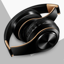 Men Gift Gold Wireless Headphones Bluetooth Earphone Stereo Headset Game with Build-in MIC with Universal for Android and iOS