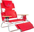 Ostrich Deluxe 3N1 Padded Beach Chair w/ Face Cushion & Arm Holes, Teal - Lightweight Folding Recliner w/ Adjustable Backrest