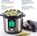 6 Quart Programmable Electric Multi-Cooker: Pressure Cooker, Slow Cooker, Rice Cooker, Yogurt Maker, Steamer and more - Stainles - M & M Global