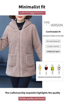 Thickened Hooded Cotton Jacket Women's Warmth Winter Coat Fleece Lined Mommy Style Outerwear Chinese Brand AE Stock