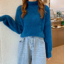 2025 Winter Imitate Mink Wool Hot Fleecing Female Turtleneck Elastic Casual Sweater Women Knitted Tops Pullovers Soft  Warm