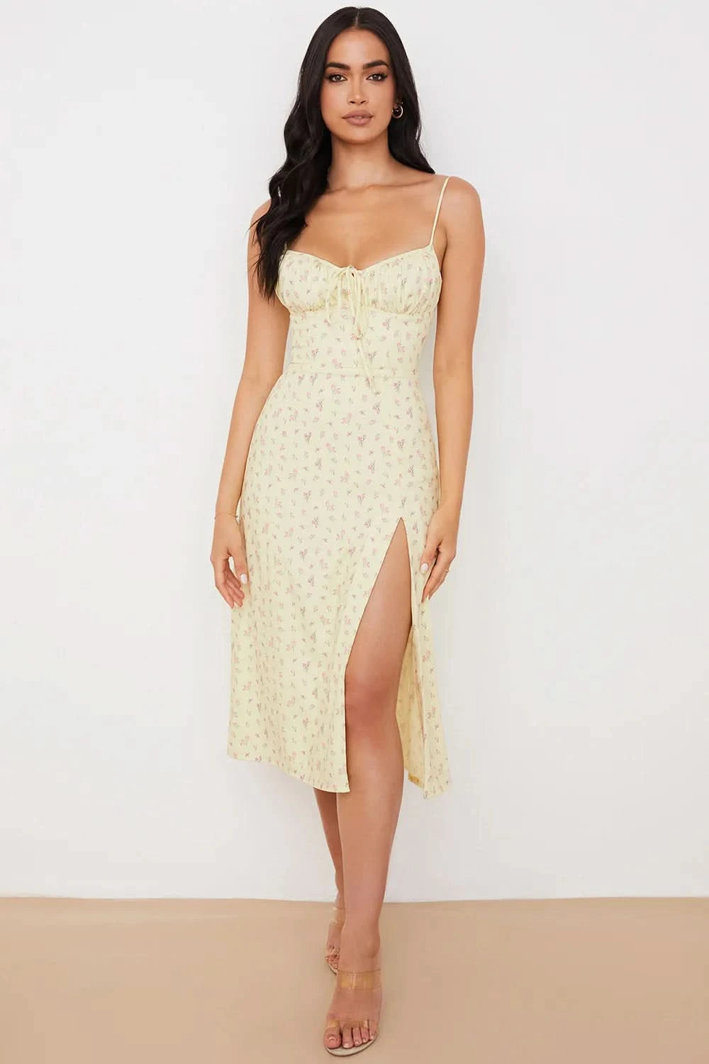 Women Elegant Floral Beach Vacation Bodycon Streetwear Long Dress 2024 Summer Clothes Wholesale Items For Business - M & M Global