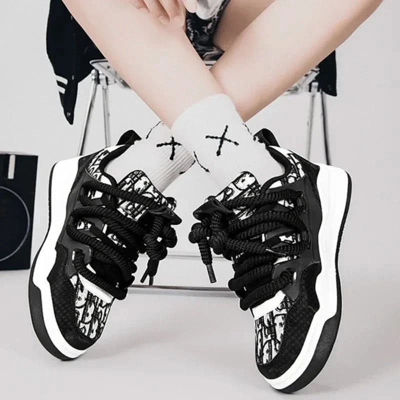 Trend Men's Shoes Outdoor Sneakers Lace-up Non Slip Running Shoes Couple Style Walking Shoes Breathable Tennis Shoe Plus Size 47 - M & M Global