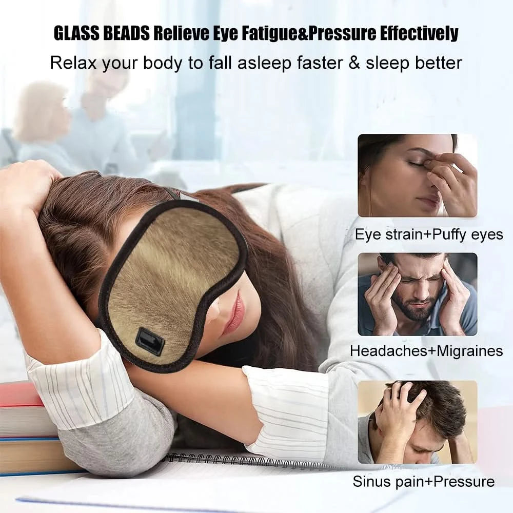 Electric Jade Eye Stone Mask Tourmaline Heating Eye Massager Hot Compress For Eye Muscle Relaxation Relieve Insomnia - M & M Global