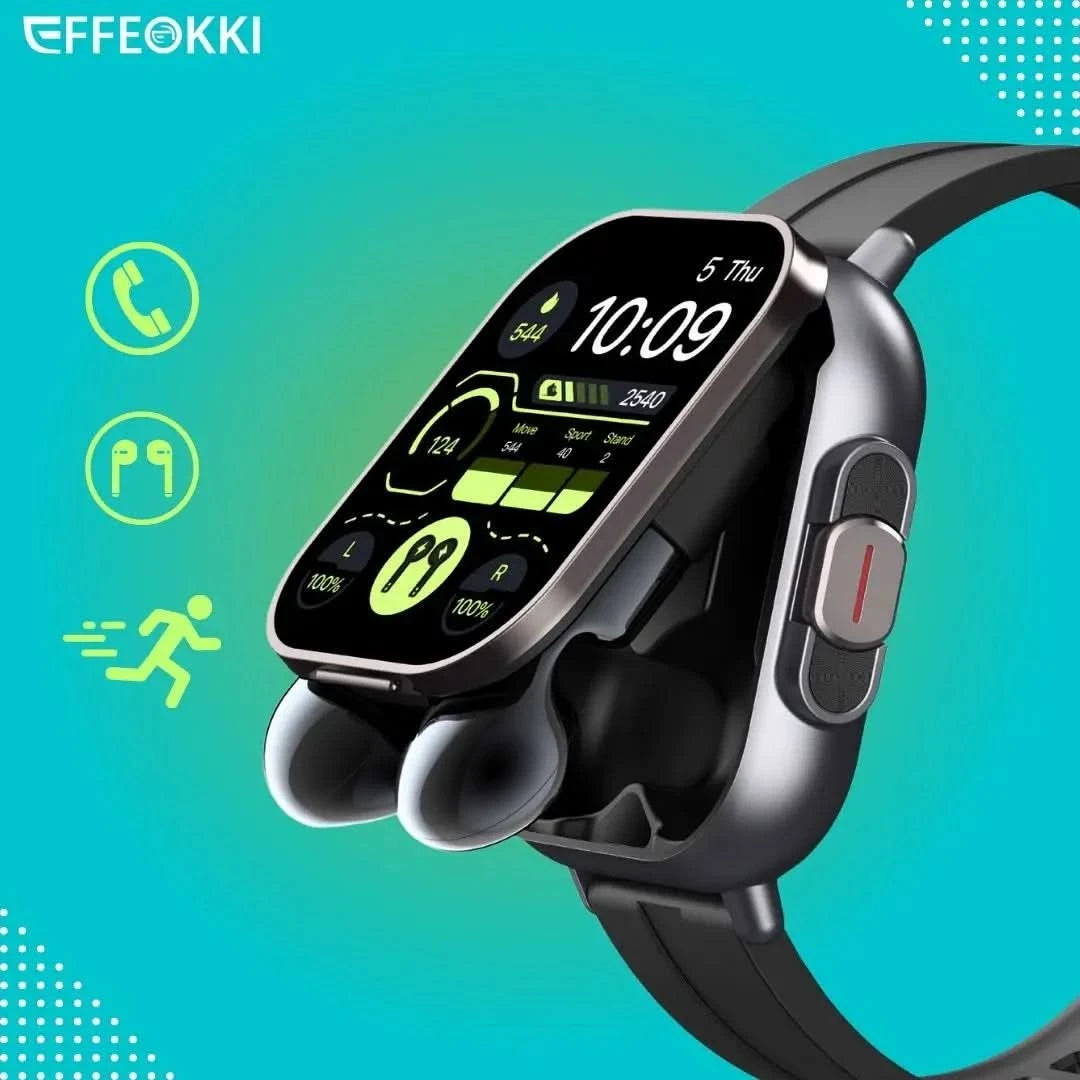 D8 2-In-1 Smartwatch with Headphone 2" Bt Call NFC Sleep Monitor Smart Watch Earbuds Compatible With iPhone Android 2025 - M & M Global