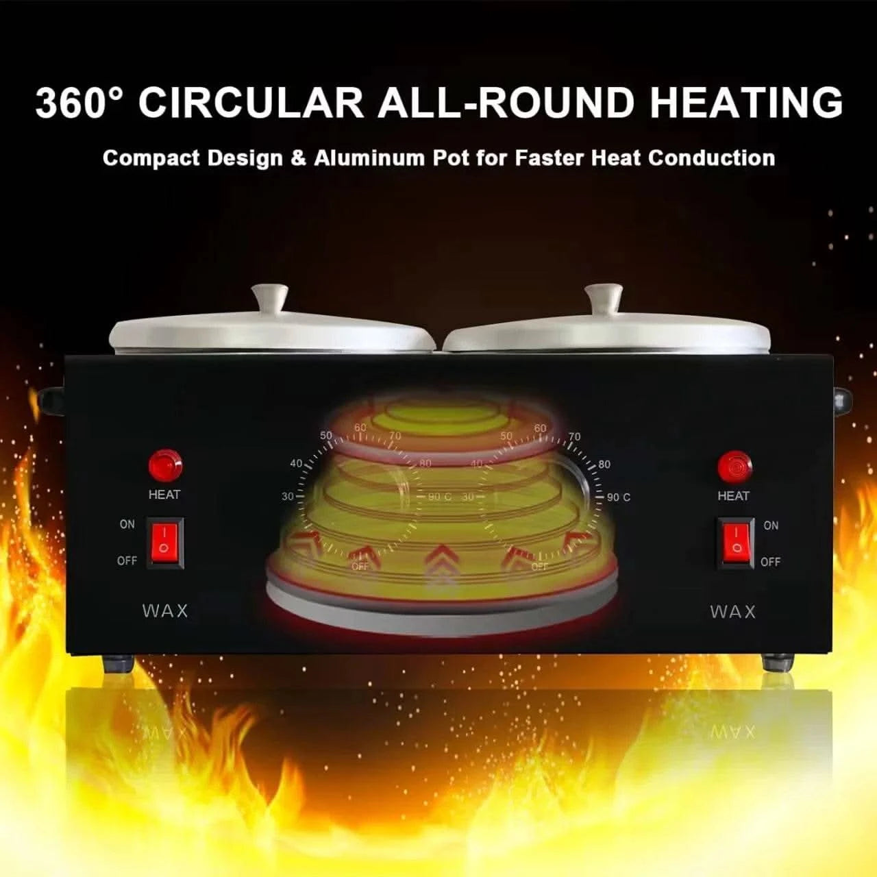 Dual Wax Pots Professional Electric Wax Heater Machine Parrafin Waxing Machine for Hair Removal Facial Skin Body SPA Salon - M & M Global