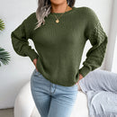 Women Casual Lantern Long Sleeve Knitted Pullovers and Sweaters Autumn Winter 2025