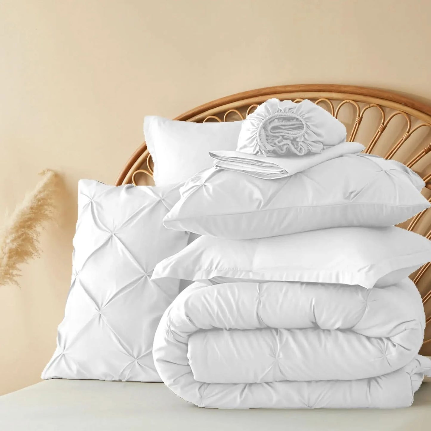 Luxury 5/7-Piece Comforter Set – Soft Queen Bed in a Bag with Sheets & Pillowcases – Twin, Full, Queen, King Sizes