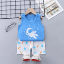 Summer Cute Cartoon 2PCS Kids Baby Boys Girls Cartoon Vest Top Shorts Pants Set Clothes Children Pajamas Girls Clothing Sets - M & M Global
