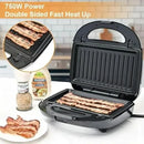 6 in 1 Waffle Iron Set, Panini Press Grill and Electric Sandwich Maker with Removable Non-Stick Plate, Ideal for Cooking Grilled - M & M Global