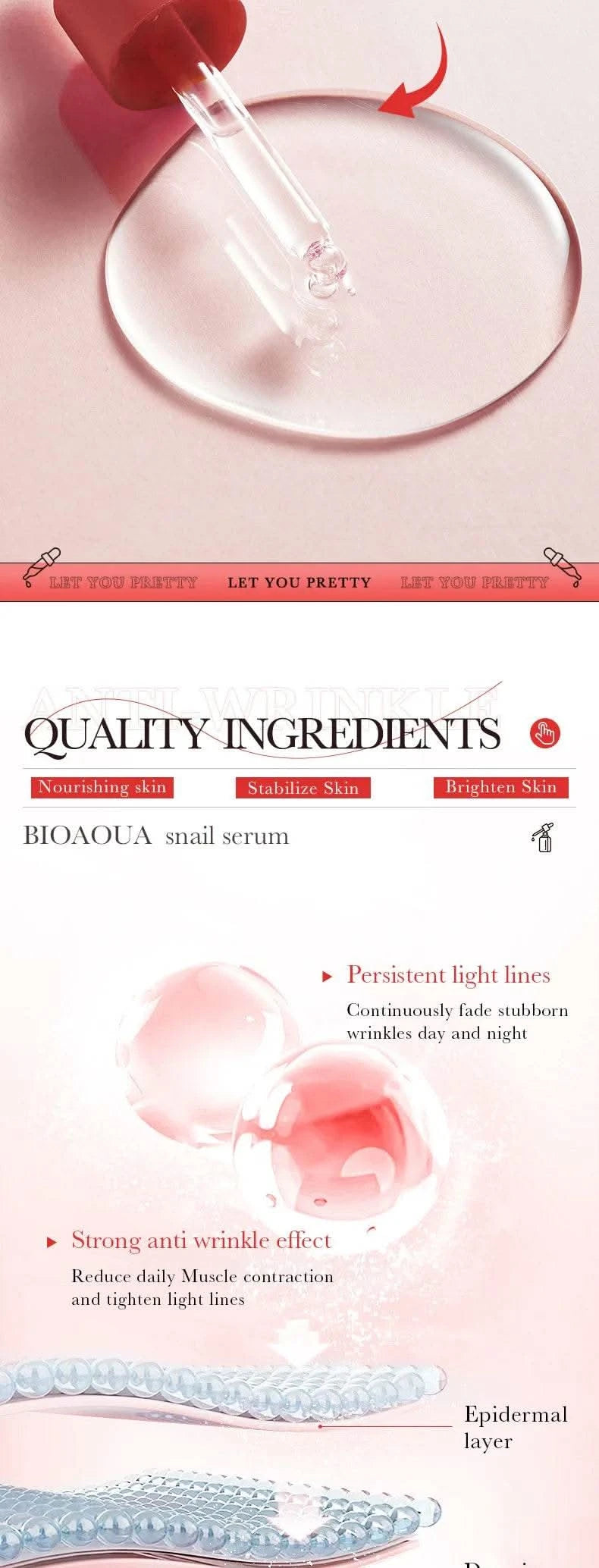 BIOAQUA Vitamin C Retinol Hyaluronic Acid Serum Moisturizing Brightening Hydrating Firming Facial Essence Beauty Face Skin Care - M & M Global
