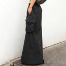 ZANZEA 2024 Vintage Cargo Maxi Skirts Women Elegant Loose Jupes Office Big Pockets Jupes Autumn Elastic Waist Skirts Streetwear