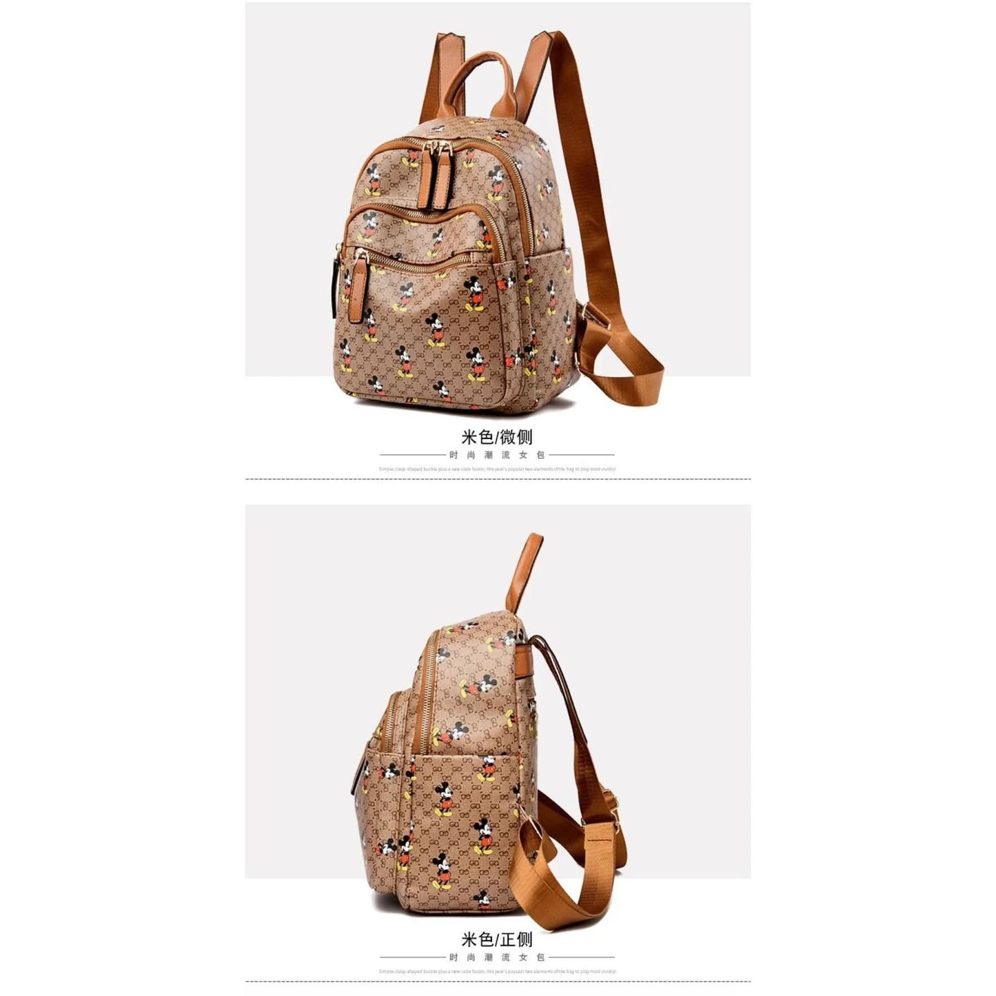 Disney Ladies Backpack Trendy Women's Tote 2025 Mickey Multifunctional Fashion Knapsack Joker Large Capacity Travel Backpack New - M & M Global