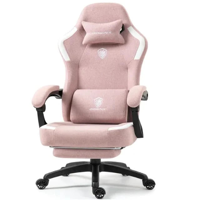 Dowinx Fabric Gaming Chair with Pocket Spring Cushion,Breathable Computer Chair with Massage Lumbar Support and Footrest