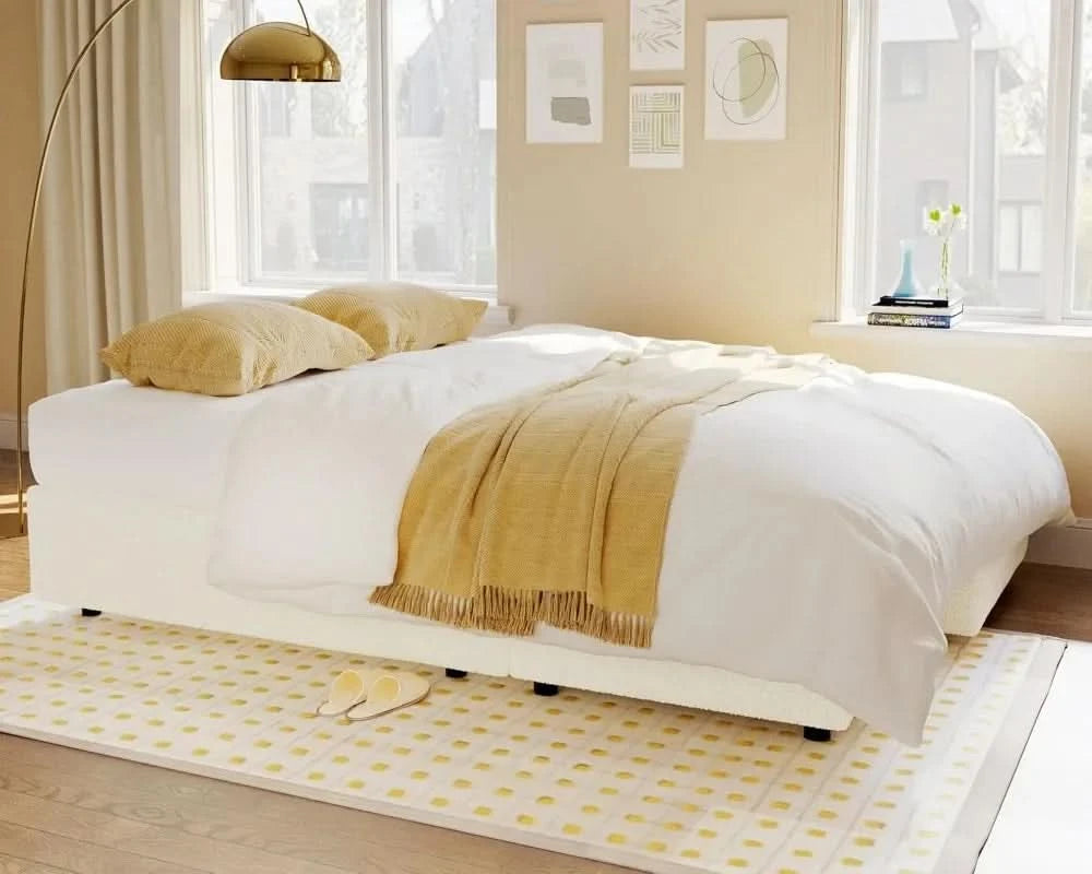 Authenticity guarantee.Sofa Bed- 2 in 1 Pull Out Couch Bed with Storage Chaise for Living Room, White Sherpa Couch.HOME