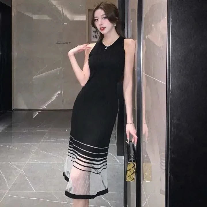 Dresses for Women Black SMidi Woman Dress Party Evening Night Club Prom Casual Youth G Fashion Summer 2024 Retro Sensual Sexy X - M & M Global