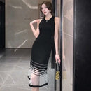 Dresses for Women Black SMidi Woman Dress Party Evening Night Club Prom Casual Youth G Fashion Summer 2024 Retro Sensual Sexy X - M & M Global