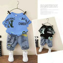 Kids Boys' Summer Set 2023 New Cartoon Boys' Fashionable Children's Clothing Versatile Short Sleeve Two Piece Set Kids Outfits - M & M Global