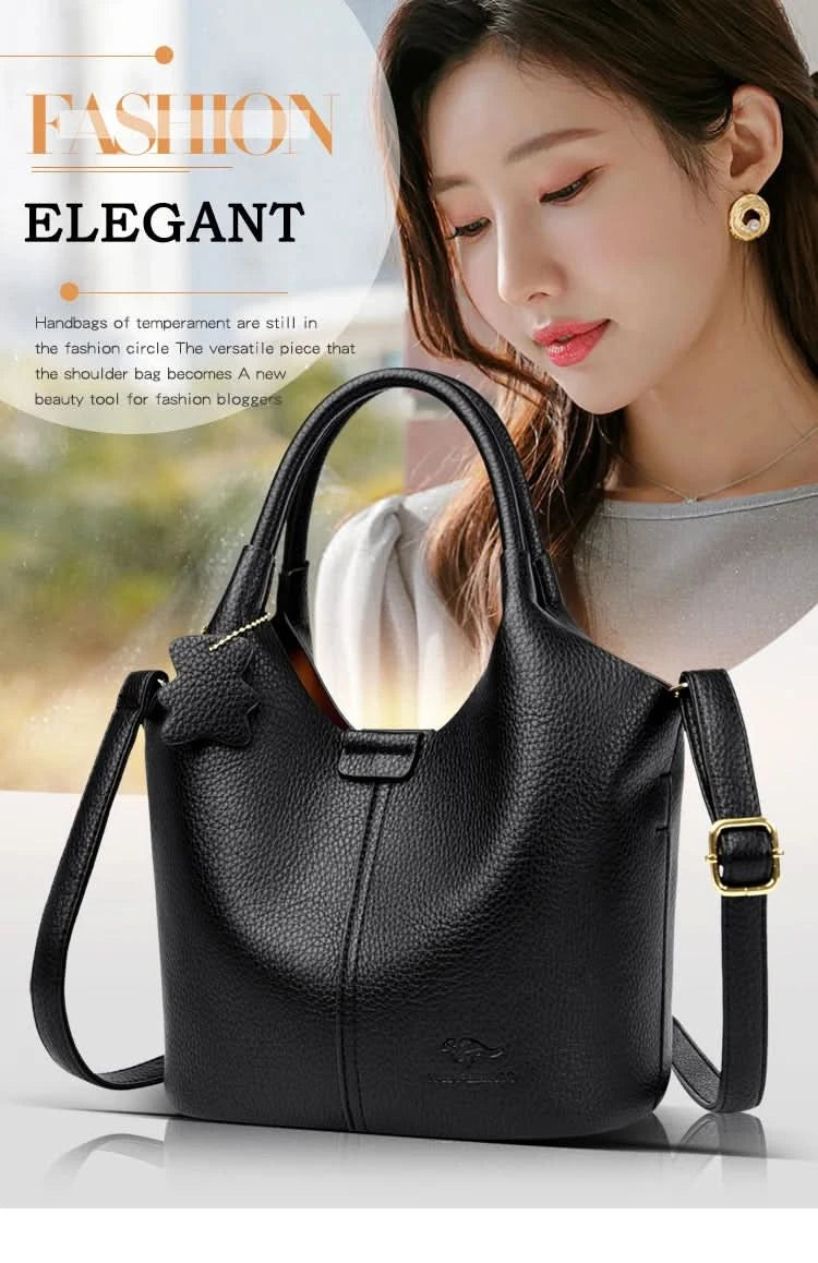 Soft Leather Handbags for Women Vintage Shoulder Bag Luxury Designer Ladies Large Capacity Bags Sac A Main - M & M Global