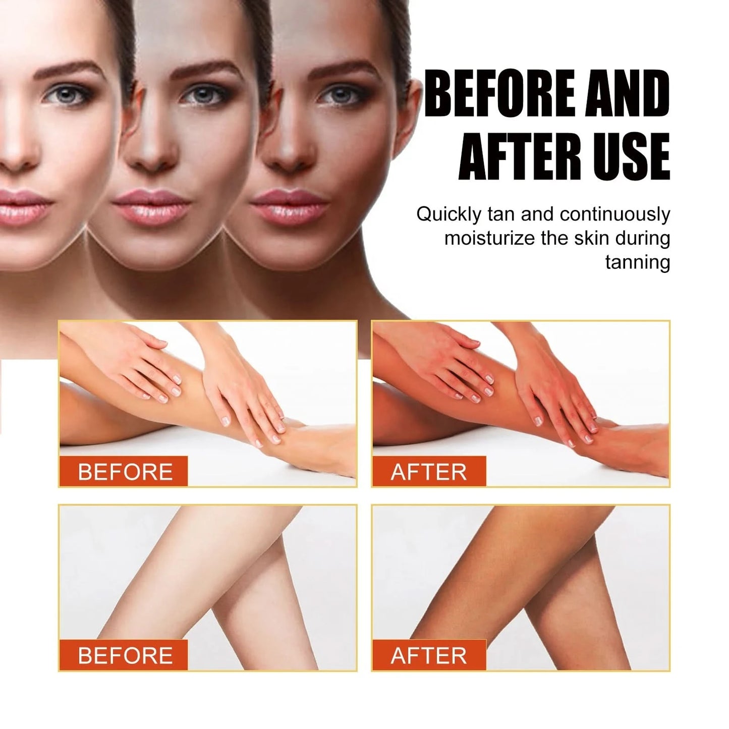 EELHOE tanning care gel for fast tanning creates natural bronzer, refreshing and moisturizing skin, and body tanning aid cream - M & M Global
