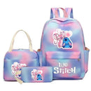 3Pcs Lilo Stitch Colorful Backpack Set With Tote and Pouch Large Capacity Lightweight And Breathable Outdoor Knapsack - M & M Global