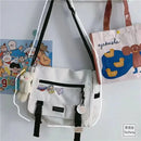 Harajuku Versatile Messenger Bag, Retro Street Crossbody Bag, Student School Canvas Bag,Casual Large Capacity Shoulder Bag - M & M Global