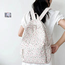 Student School Backpack Floral White School Bags For Teenage Girls Cute Women's Backpack Book Bag Nylon Rucksack - M & M Global