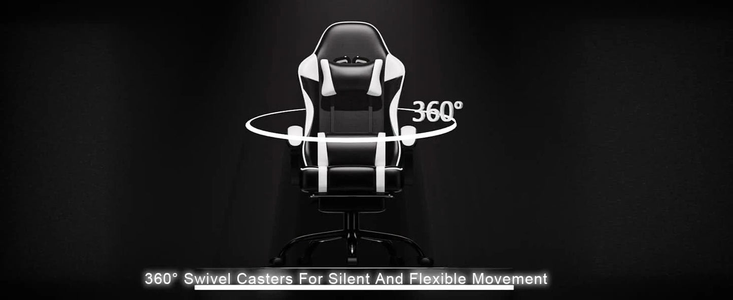 Ergonomic Gaming Chair Recliner, PU Leather Racing Game Chairs for Adults, Executive Office Chair Gamer Chair with Massager