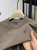 New brand summer men's silk cotton T-shirt designer custom badge design short sleeve fashionable ice silk elastic casual T-shirt