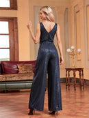 Elegant V-Neck Sequins Evening Dresses Long Luxury Women Formal Wedding Party Prom Cocktail Gowns
