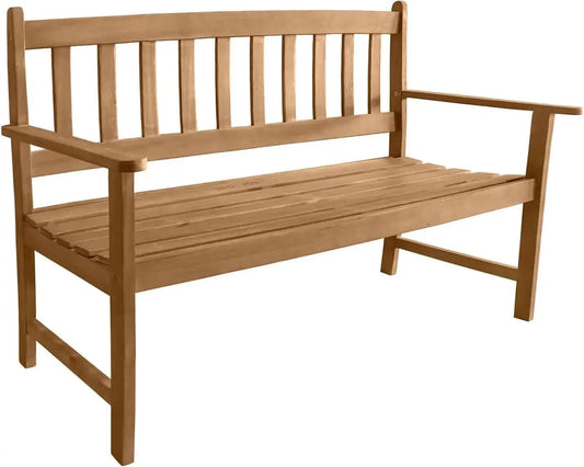Patio Garden Armrests Sturdy Acacia Front Porch Chair 705Lbs Weight Capacity Best Outdoor Wood Bench, Natural Oiled