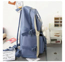 5PCS Kit Backpack Female Fashion Lady High Capacity Waterproof College Trendy Girls Laptop School Bags Cute Girl Travel Book Bag - M & M Global