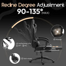 Dowinx Fabric Gaming Chair with Pocket Spring Cushion,Breathable Computer Chair with Massage Lumbar Support and Footrest
