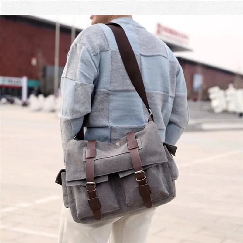 Men's Vintage Canvas Bag Men Casual Crossbody Bag For Men Messenger Bag Man Travel Shoulder Bags Bolsa Masculina High Quality - M & M Global