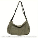 Casual Canvas Messenger Bag Versatile Flip Large Capacity Shoulder Book Bag For Student Adjustable Crossbody Bag For Men Women - M & M Global