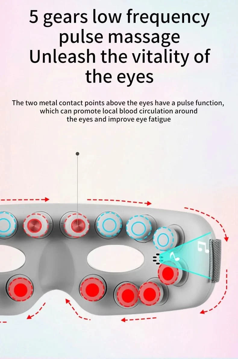 Eye Massager Acupoint Vibration Pulse Hot Compress Eye Care With Bluetooth Music Relieve Fatigue Visible Eye beauty instrument - M & M Global