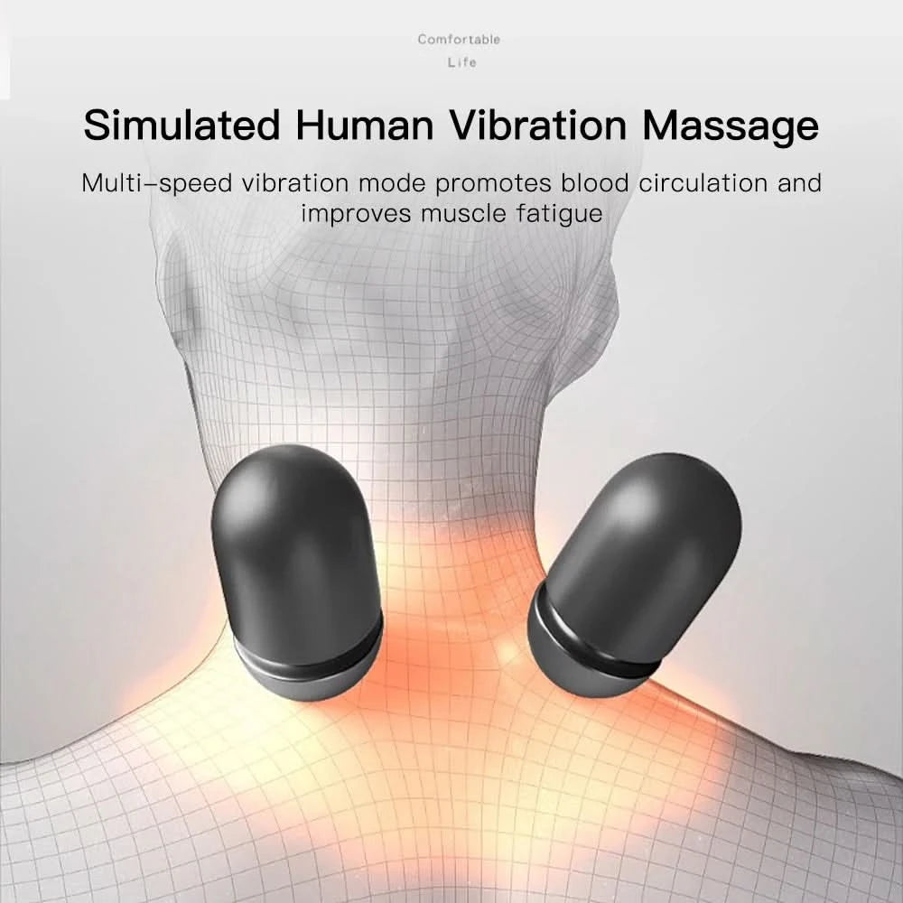 Electric Neck Massager Pillow Cervical Stretcher Heating Vibration Massage Back Traction Orthopedic Sleeping Pillows Support - M & M Global