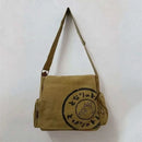Canvas Messenger Handbag Simple Large Capacity Artistic Washed Women Oblique Straddle Canvas Bag Leisure Shopping Women Handbag - M & M Global