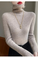 Autumn And Winter Knitted Pullover High-Neck Sweater, High-Elasticity, Fashionable And Comfortable Long-Sleeved Women's TopRY128