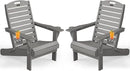 Chairs Set of 2, Outdoor Fire Pit Chairs,with Cup Holder, Lawn Chair for Deck, Patio, HDPE All-Weather Chairs