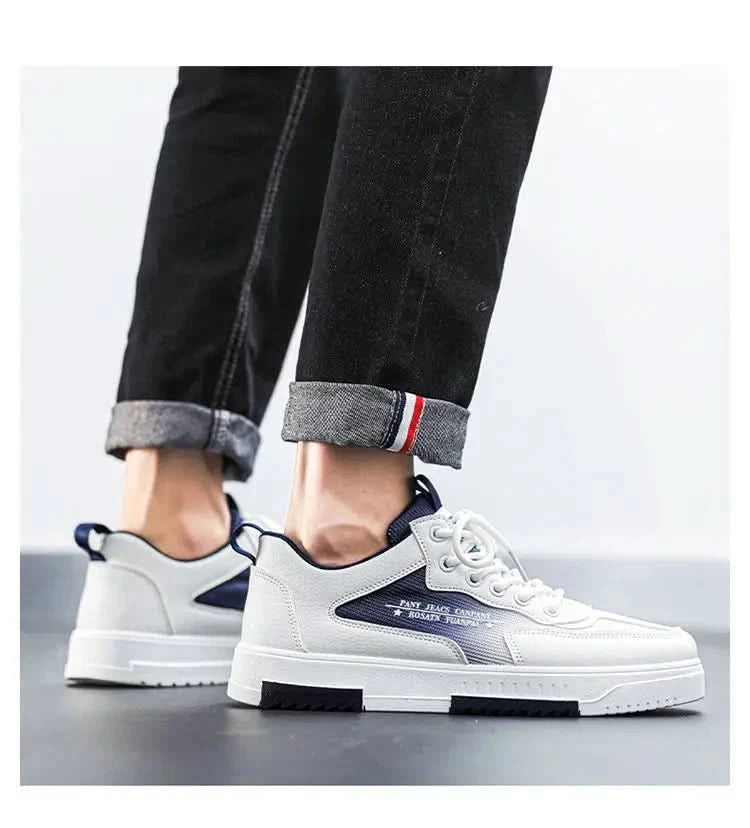 Versatile white shoes men's new 2025 summer casual breathable mesh board shoes fashionable sports height increasing men's shoes - M & M Global
