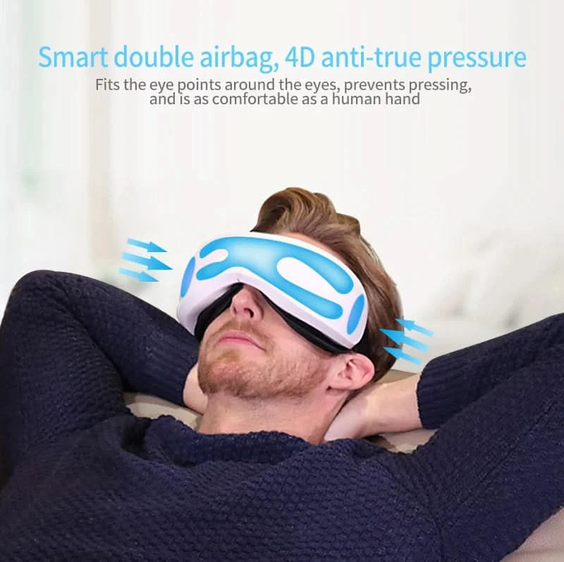 Smart Eye Massager Rechargeable Eye Mask For Dark Circles, Puffiness Dry Eyes Fatigue Relief Perfect For Sleep & Travel - M & M Global