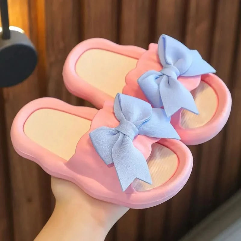 Summer New Kids Home Shoes Anti Slip Soft Sole Girls Bath Slipper Cartoon Cute Flower Bow Princess Slippers Children Beach Shoes - M & M Global