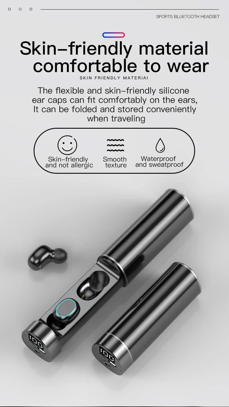 N21 Wireless Earphones Stereo Bass Earbuds LED Digital Display Headphones With Microphone TWS Headsets Lights For Smartphone - M & M Global