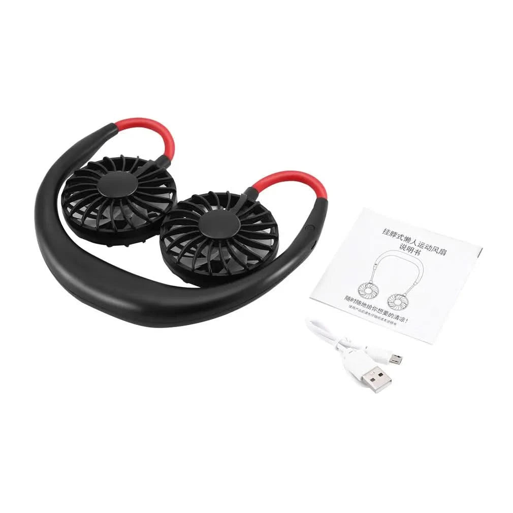USB Charging Lazy Neck Fan Rechargeable Practical Wearable Sports Fan Convenient Outdoor Indoor Portable Fan - M & M Global