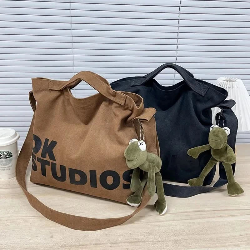 Vintage Canvas Messenger Bag, Retro Large Capacity Shoulder Bag, Women's Casual Handbag & Tote Hobo Purse - M & M Global